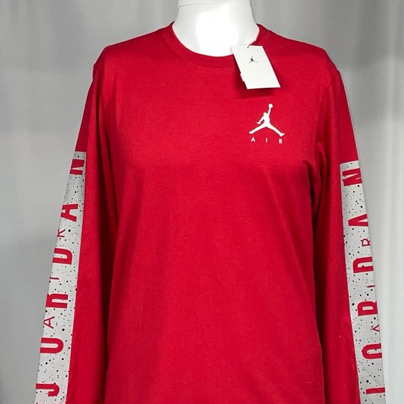 Air Jordan Longsleeved Cement Red New with Tags Small Bred Retro Shirt - Picture 2 of 9
